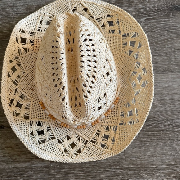 Betmar Cream Crochet Sun Hat - Picture 2 of 5